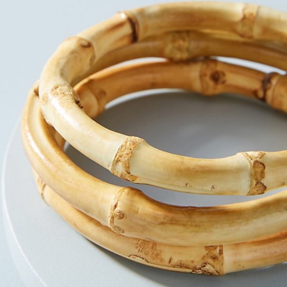 New! Boho Bamboo Bangle Bracelet Set (3 in a set) - Picture 2 of 4